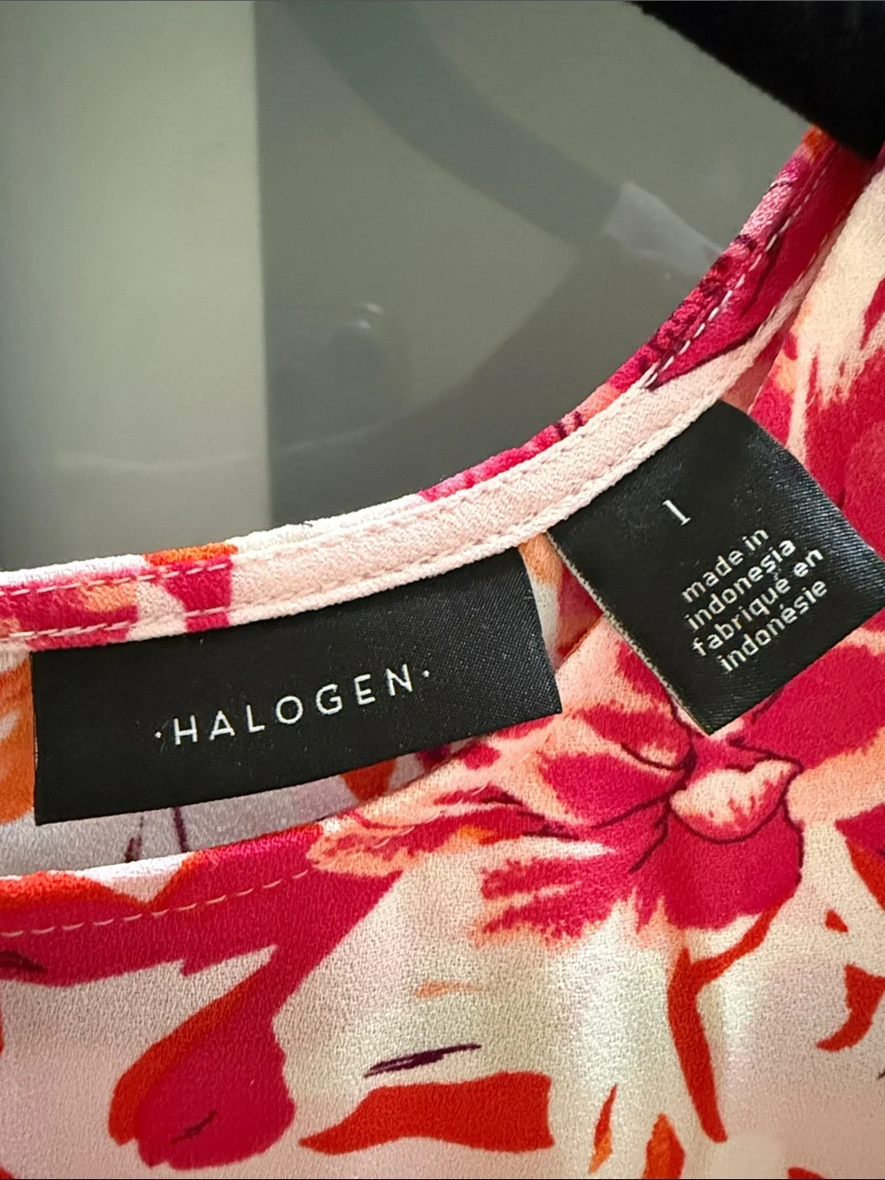 Halogen Pink Floral Cap-Sleeve Blouse with Fuchsia Accents